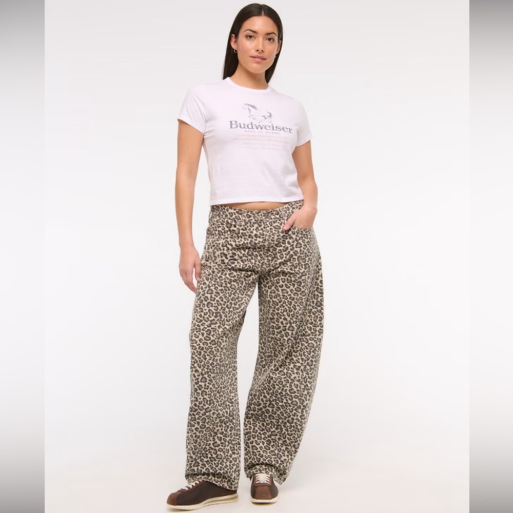 Abercrombie & Fitch Tan Flare Jeans with Wide Leg